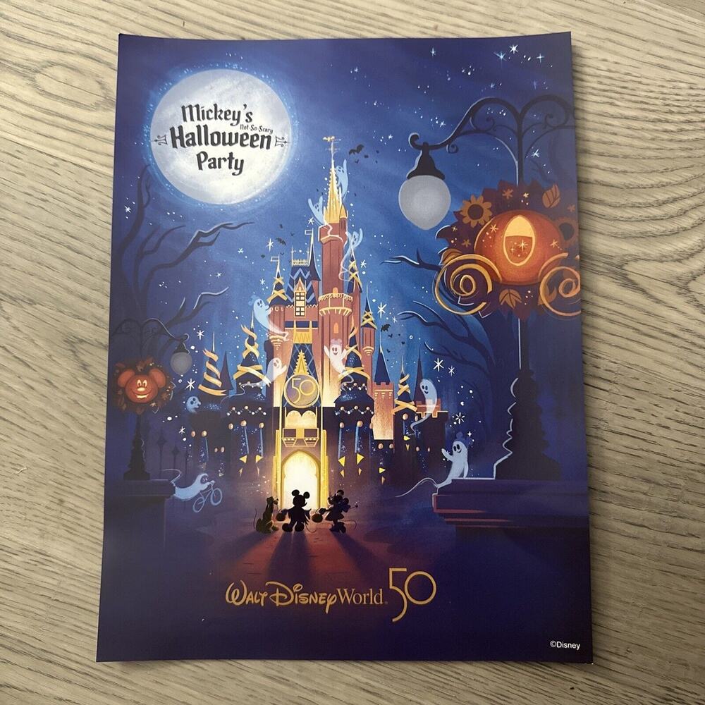 Disney World 50th Anniversary 2022 Mickey's Not So Scary Halloween Party Poster